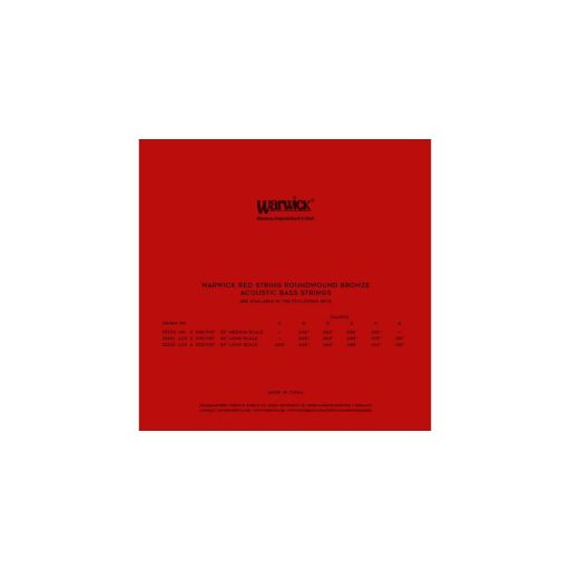 35301 Warwick Red Strings Acoustic Bass Húr Set, Bronze - 5-String, Medium, .045-.135, Long Scale	
