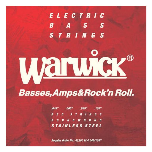 42200 Warwick Red Label 4 Húros 045 - 105 / Rozsdamentes Acél Basszusgitárhúr
