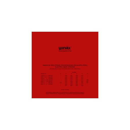 42300 Warwick Red Strings Bass String Set, Stainless Steel - 5-String, Medium Light, .040-.130