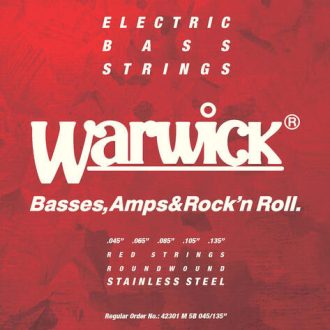   42301 Warwick Red Label 5 Húros 045 - 135 / Rozsdamentes Acél Basszusgitárhúr