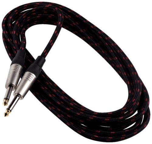RockCable Hangszerkábel - egyenes TS (6.3 mm / 1/4"), 9 m / 29.5 ft, piros/fekete