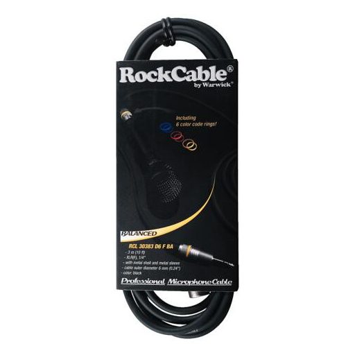 RockCable mikrofonkábel - XLR (mama) / TRS (6.3 mm / 1/4"), Balanced, Color Coded - 3 m / 9.8 ft